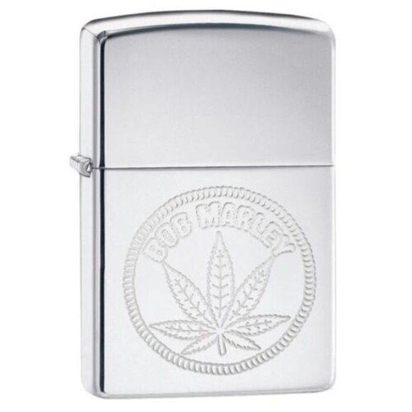 Bob Marley Engraved Pot Leaf Zippo Lighter - Picture 1 of 1